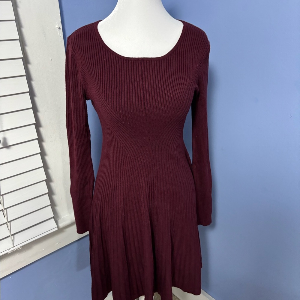 Cato Deep Burgundy Long Sleeve Dress